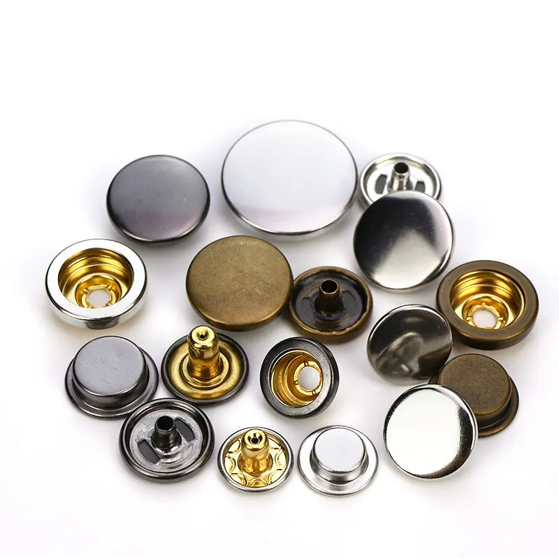 Brass Metal Snap Buttons for Coat Gold Eco-friendly Custom Logo Spring Magnetic Round Nickel-free