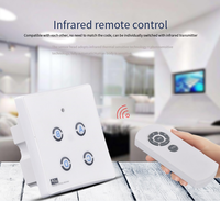 Interrupteur à distance 4 canaux 300W/canal AC 110-240V 50-60Hz Télécommande IR 8-10m Certifié CE Contrôle d'éclairage intelligent pour salle d'exposition