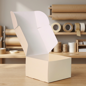 Boîtes d'expédition auto-érectables en papier couché recyclable avec dorure à chaud pour l'emballage de chapeaux et de vêtements - Product Image 1