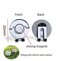 Nouveauté 2026 : Clips de casquette de golf en métal argenté brillant, fabriqués sur mesure en usine, avec marqueurs de balle