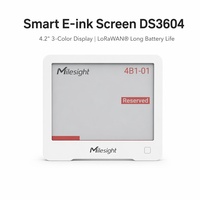 Milesight DS3604 LoRaWAN Écran intelligent E-ink 4,2 pouces Affichage 3 couleurs (400x300 DPI) Autonomie de la batterie de 5 ans Configuration NFC 150+ global