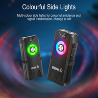 Torche porte-clés de poche 650 lumens avec pince magnétique à lumière latérale RVB lampe de poche LED en alliage d'aluminium rechargeable