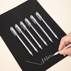 Bolígrafo metálico de arte resaltador de color dorado, <span class=keywords><strong>cartulina</strong></span> negra, bolígrafo de ganchillo blanco - Product Image 2