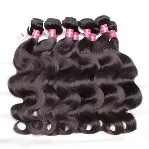 Fasci di capelli umani Remy ondulati all'ingrosso da 10-30 pollici, 100% vergini cambogiani, a doppia trama, con trama a macchina, senza perdita di capelli, più scuri - Product Image 3