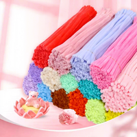 Décorations de fête créatives et colorées, bâtonnets en chenille, fils pelucheux, 100 pièces, longueur 30 cm, 6 mm, pour artisanat DIY fait main