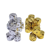 Dés en acrylique électroplaqués D6, dés à six faces, finition métallique or et argent, coins arrondis, accessoires de jeu de société RPG
