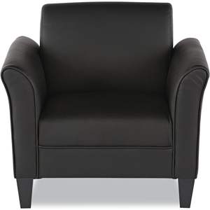 Fauteuil club de la série Alera ALE Reception Lounge, en cuir noir/noir, élégant, pour salle d'attente - Product Image 1