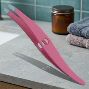 Pinzas Profesionales para Cejas de Acero Inoxidable Rosa, Punta Puntiaguda Inclinada, Modernas y Duraderas - Product Image 4