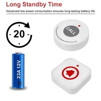 Système d'Appel Infirmier Sans Fil pour Hôpital : Récepteur Vibrant Type Montre avec Bouton d'Appel d'Urgence SOS pour Clinique et Soins Familiaux