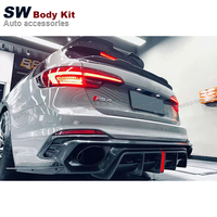 Kit carrosserie en fibre de carbone de haute qualité pour Audi RS4 B9 B9.5 : Lame de pare-chocs avant, canards, jupes latérales, diffuseur arrière - Pièces automobiles
