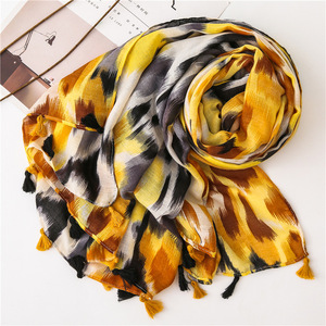 Moda autunno 180*90cm sciarpe da donna in cotone viscosa <span class=keywords><strong>Vintage</strong></span> con stampa leopardata sciarpa scialle - Product Image 5