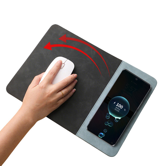 Smooth Movement Multifunctional Magnetic Wireless Charging Desk Mouse Pad Premium Oem