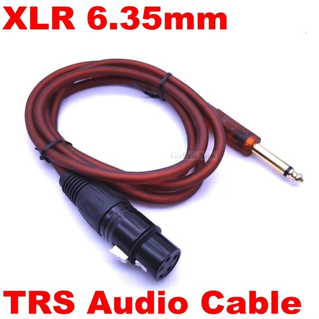 TRS TS 1/4 Inch Male 6.35mm/6.5mm to XLR 3-Pin Microphone Mono 6.35mm to XLR Canon Patch Mic Cord for AMP Amplifier Pro Audio