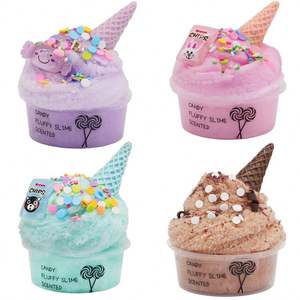 2020 Hot Sale Ice Cream Colorful <b>Magic</b> Changing Fluffy Plastic Clay Slime Colored Clay 3+ - Product Image 3