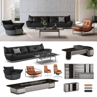Ensemble de réception de bureau haut de gamme en cuir PU, canapé modulaire moderne et écologique pour appartement, salon, hôtel