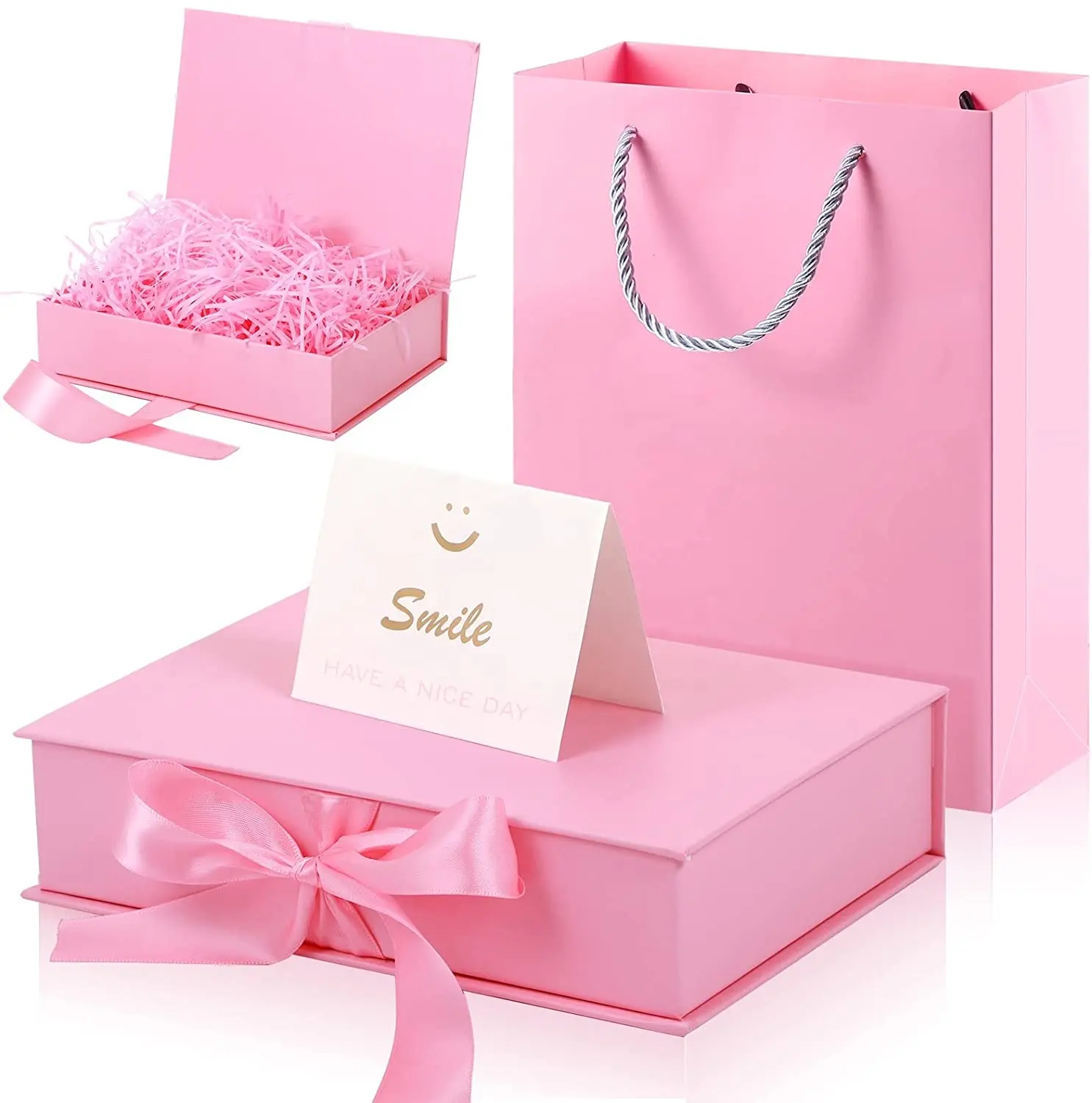 Karton Papier Gift Box Luxe Doos Met Verwisselbare Lint En Magnetische Sluiting Vouwen Grote Geschenkdozen Set