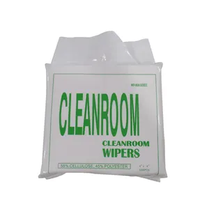 Toalha de limpeza personalizada, tamanho excelente absorção de peso 62g 0604 tecido não tecido 55% celulose esd limpador de sala de limpeza