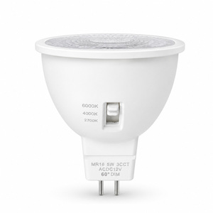 หลอดไฟ LED MR16 5W 3CCT เลือกได้ แสงสี 2700K 4000K 6000K ACDC 12V ขั้ว GU5.3 พลาสติก - Product Image 3
