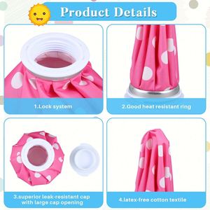4-Piece Reusable <b>Ice</b> <b>Packs</b> & Hot Water <b>Bags</b> Pain Relief for Body Use Leak-Free Elastic Breathable (Stylish Design) - Product Image 5