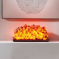 Cheminée électrique autoportante avec flamme de charbon simulée, lampe LED, thermostat réglable, protection contre la surchauffe, décoration intérieure