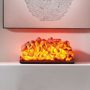 <span class=keywords><strong>Chimenea</strong></span> eléctrica simulada carbón falso leña decorativa llama de carbón lámpara hoguera accesorios de tiro decoraciones para el hogar - Product Image 5