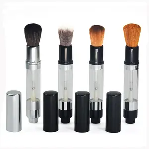 Dongmei Refillable Dispensing Mineral Powder Pump Makeup Brush Private Logo refillable body powder brush