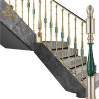 Balustrades et mains courantes MEIXI modernes réglables en laiton et aluminium, résistantes à la rouille, fixation au sol, montage personnalisé, garantie 1 an.