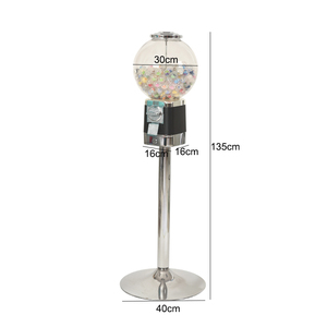 Máquina expendedora de chicles de acrílico transparente con cajón, tipo globo, para suelo. - Product Image 3