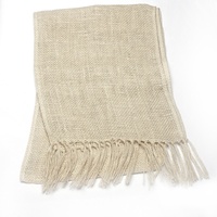 Chemin de table en toile de jute tissée style campagnard pour Thanksgiving, avec franges aux extrémités, couleur naturelle, 12x72 pouces, personnalisable, fournisseur chinois
