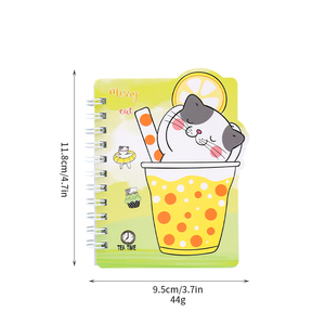 Cuaderno de bobina creativo de dibujos animados de gatito, papelería para estudiantes, Mini cuaderno pequeño portátil, venta al por mayor - Product Image 6