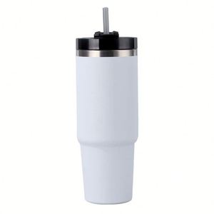 Vaso de Viaje de Acero Inoxidable de 30 oz con Aislamiento al Vacío, Doble Pared, con Asa y Tapa con Pajita para Viajes por Carretera - Product Image 3
