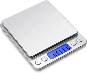 0.1g 1kg/<b>2kg</b>/3kg/500g Personal Mini Kitchen Scale LCD Display Battery Powered ABS/Stainless Steel 12-Month Warranty Scale Tray - Product Image 1
