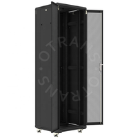 Kabinet Server Jaringan Pintu Mesh Ventilasi Tinggi Presisi Otrans Laris Manis 19 Inch Stok Internasional Hitam