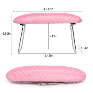 Portable Nail Arm Rest Cushion Soft Leather <b>Foldable</b> Plaid Waterproof Manicure Hand Pillow Salon Pink White Tool Wholesale - Product Image 5