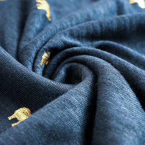 Tela de punto de lino 100% con estampado de animal orgánico para ropa, ropa cómoda, 24N - Product Image 2