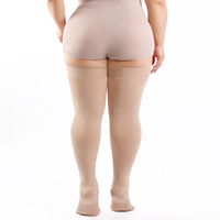 Chaussettes de compression respirantes et élastiques à bout fermé, taille plus, en nylon, 20-30 mmHg, pour infirmières qui restent longtemps debout