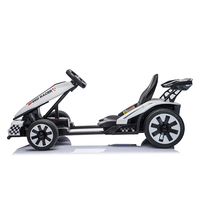Kart à pédales électrique haut de gamme pour adultes 24V avec 3 vitesses et lumières LED colorées, kart électrique pour enfants