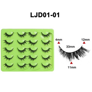 Vente en gros usine – Faux cils réutilisables en cheveux synthétiques 3D de 25 mm, style renard, lot de 10 paires - Product Image 2