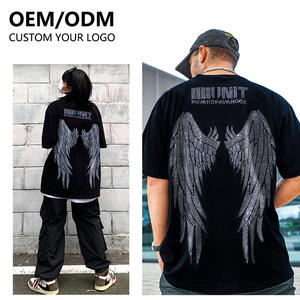 T-Shirt da <span class=keywords><strong>Uomo</strong></span> Personalizzata a Maniche Corte in 100% Cotone di Alta Qualità con Stampa Grafica e Logo in Strass Brillanti Termoadesivi - Product Image 3