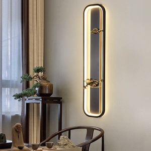 Lampe murale de style chinois haut de gamme en cuivre massif, inspirée du zen, pour salon, couloir, escalier, chambre à coucher, chevet - Product Image 5