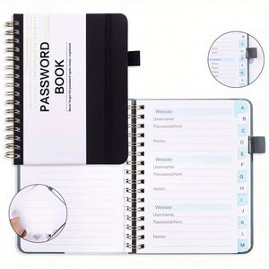Alphabetical Tabs Spiral Notebook Organizer Leather Hardcover Internet Logbook Password <b>Journal</b> 100 Sheet A5 Thread Sewing Bound - Product Image 4