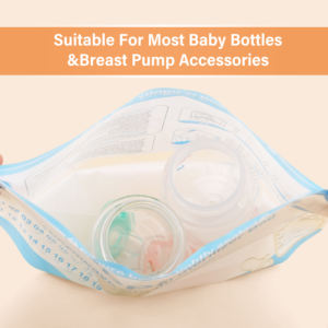 ถุงฆ่าเชื้อพลาสติกไร้สาร BPA ด้วยตนเองสำหรับขวดนมเด็กเกรดอาหารปลอดภัยใช้ในการนึ่งฆ่าเชื้อด้วยไมโครเวฟ20แบบกำหนดเอง - Product Image 3