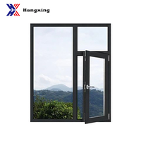 Portes et fenêtres modernes horizontales insonorisées en alliage d'aluminium et verre, double vitrage trempé, battantes, isolantes thermiquement, pour extérieur de villa