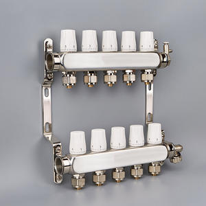 Collecteurs de chauffage par le sol à haut débit en acier inoxydable 304, directement de l'usine, épaissis, à double volant, pour pièces de chauffage domestique - Product Image 5