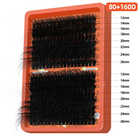 Extensions de cils individuels en grappes segmentées effet wispy, réutilisables, longueurs mixtes, pour débutants, vente en gros