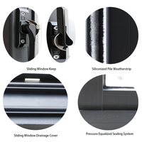Ventana Corredera de PVC, Perfil Veka 5+12A+5, Vidrio Templado, Aislamiento Térmico, Resistente a la Intemperie, Exterior, Hotel, Villa, Energy Star