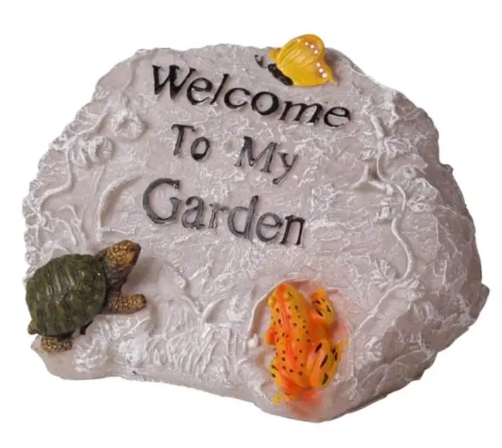 Резиновый знак приветствия, украшение для горного сада, украшения для лягушки, черепахи, бабочки для дома