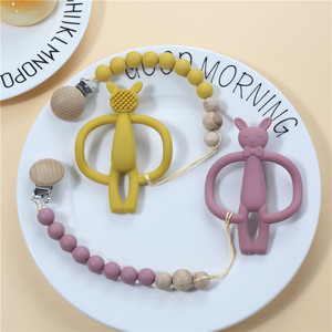 Ensemble <span class=keywords><strong>de</strong></span> perles <span class=keywords><strong>de</strong></span> dentition en silicone <span class=keywords><strong>de</strong></span> qualité alimentaire sans BPA en forme d'ours, clip <span class=keywords><strong>de</strong></span> sucette, accessoires <span class=keywords><strong>de</strong></span> dentition <span class=keywords><strong>pour</strong></span> bébé à faire soi-même, faible MOQ en stock - Product Image 2