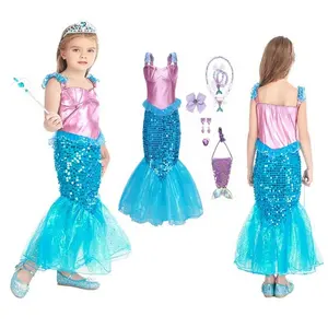 Sommer Kinder kleine Meerjungfrau Kleidung Phantasie Kostüm Kid Girl Princess Dress up Cosplay Kleider Kostüme