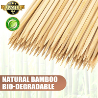 Brochettes de barbecue en bambou naturel Newell, antiadhésives, résistantes à la chaleur, 10-50 cm, logo personnalisé, outils de barbecue d'extérieur à vendre